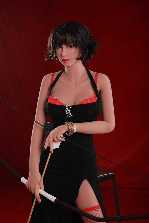 Muñeca sexual Rifrano Erin de TPE de 163 cm con un impresionante cabello negro