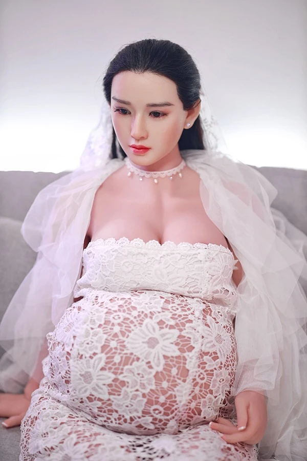 JY Doll Debbie - Hermosa muñeca sexual asiática embarazada de 160 cm con cabeza intercambiable