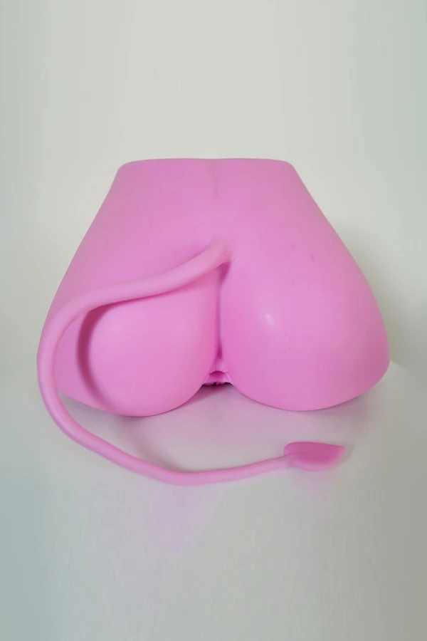 Trasero de silicona rosa inspirado en súcubo para juegos de adultos