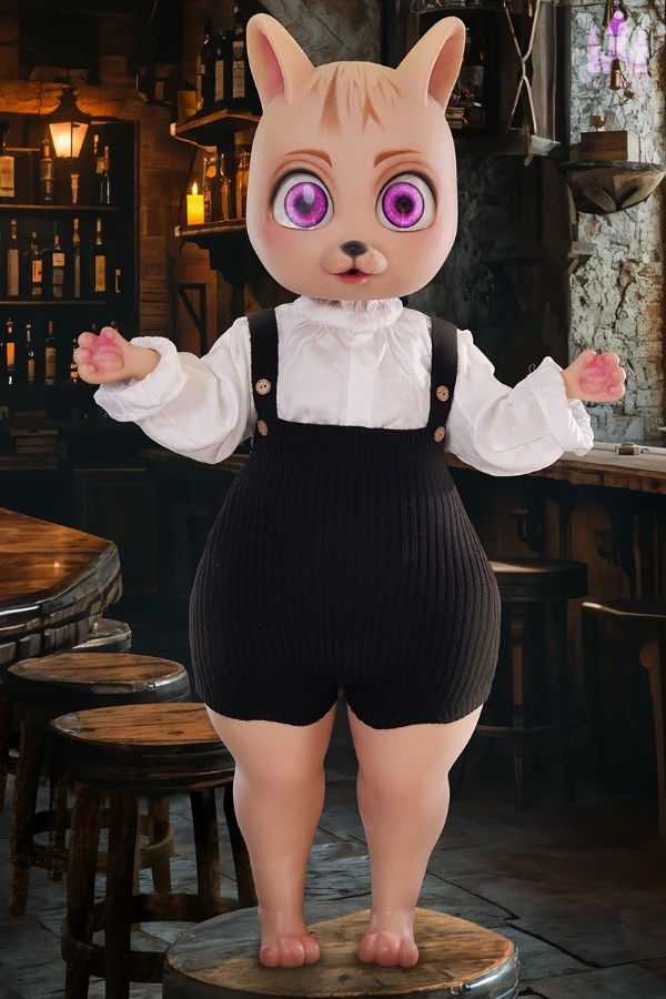 Reseña de la muñeca sexual peluda Dolls Castle Animal Bearrie, conexión perfecta entre cabeza y cuerpo, y análisis detallado de sus características.