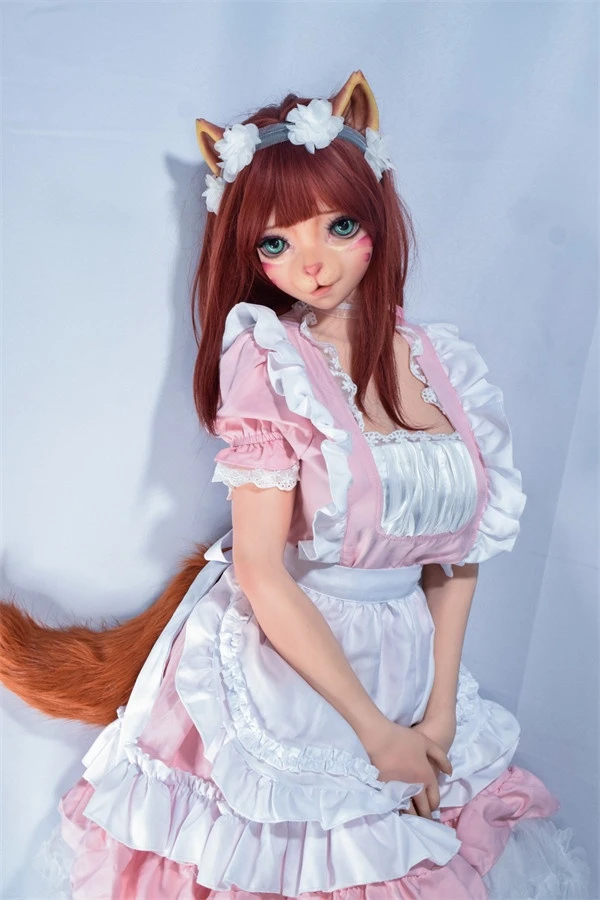 Reseña de la muñeca Elsa Babe Nova, disfraz de sirvienta con temática de gato, 150 cm