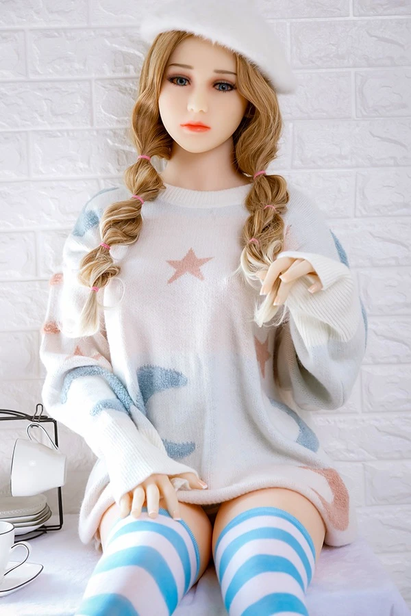 Muñeca Aibei Nancy 158 cm - Muñeca sexual rubia de pechos pequeños con segunda cabeza de regalo