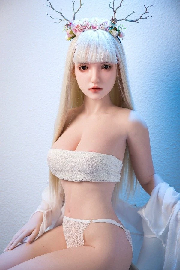 Muñeca Qita Maia 162 cm - Encantadora muñeca sexual de fantasía con un impactante cabello blanco