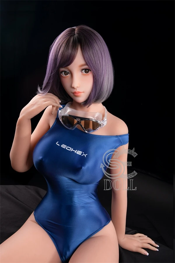 Muñeca sexual realista Miki con cabello morado de 161 cm