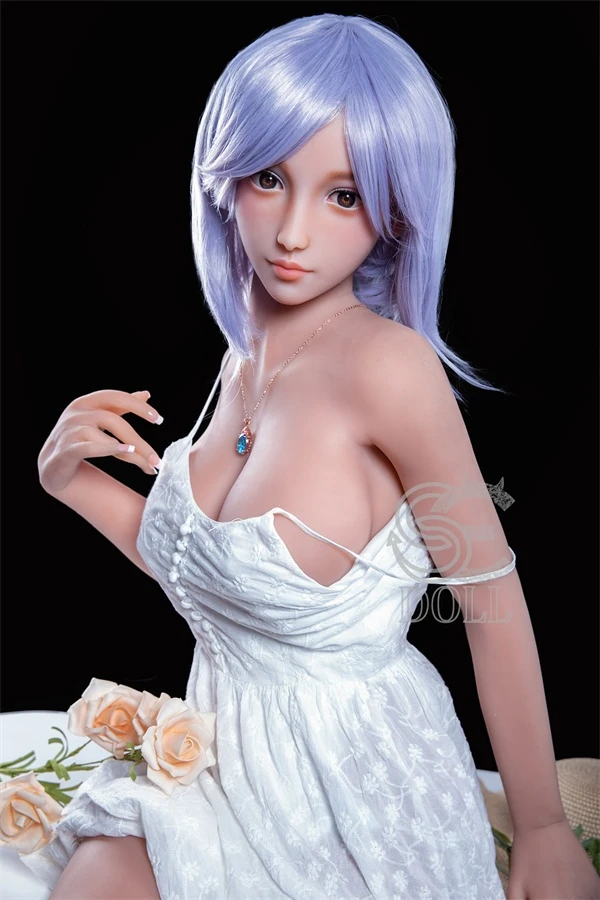 Muñeca sexual realista Natsuki con hermoso cabello morado de 161 cm