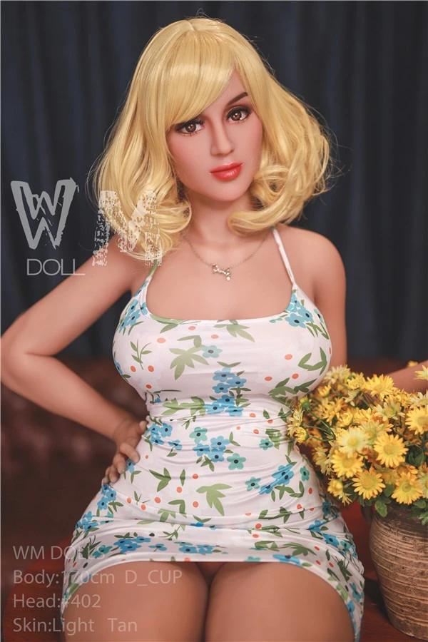 WM Dolls Morgan - Muñeca sexual rubia de 170 cm con trasero grande y pelo corto, con segunda cabeza de regalo