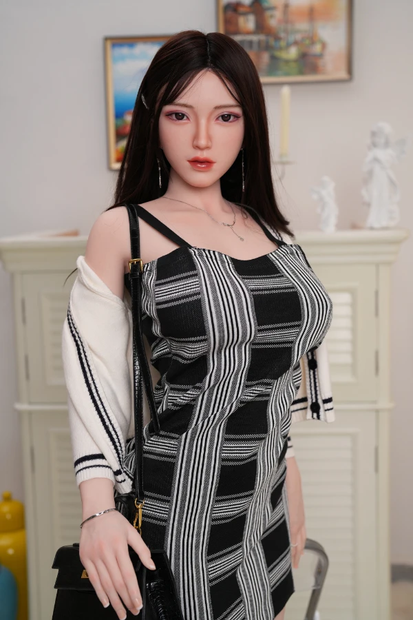 Muñeca sexual asiática coreana JXDoll Amaya de 170 cm, morena, con cabeza de silicona y cuerpo intercambiable.