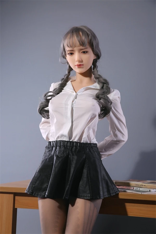 Muñeca Qita - Muñeca japonesa de amor Katie a escala real con cabello gris, 168 cm