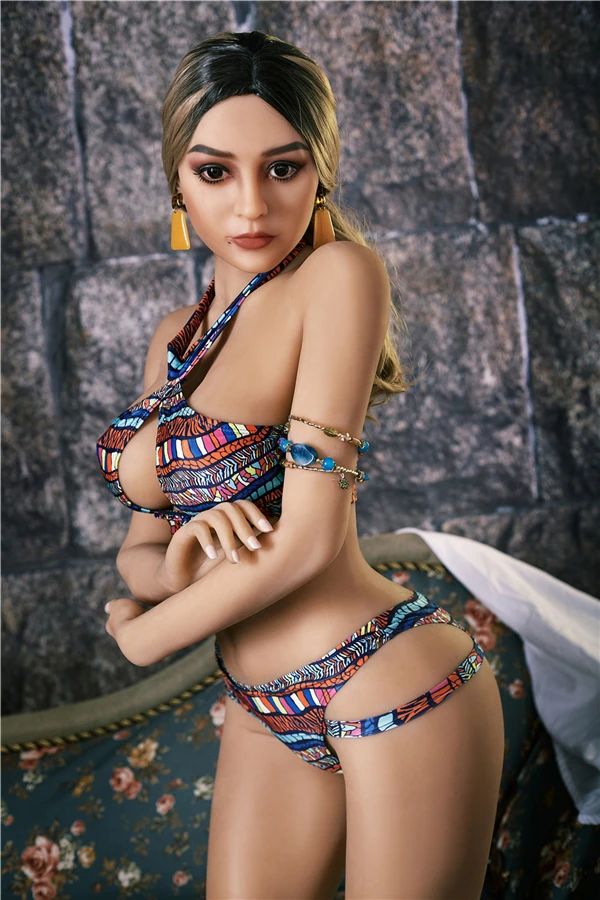Muñeca Irontech Hallie de 159 cm con piel bronceada realista. Muñeca asiática de amor.